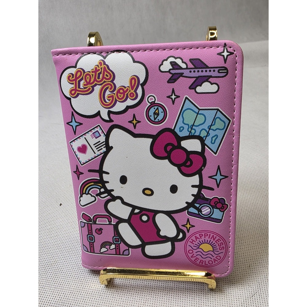 New Hello Kitty Pink Let's Go Travel Passport Holder By Sanrio